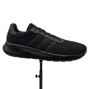 Adidas Men's Lite Racer 3.0 Running Walking Shoes Size 9.5 Solid Black Sneakers